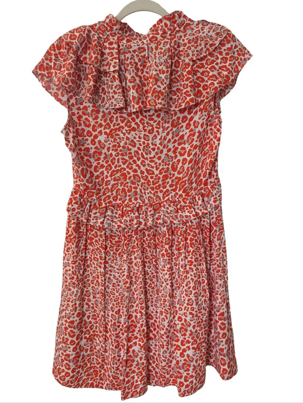 Maje Rutti Leopard Print Ruffle Mini Dress - Picture 2 of 11